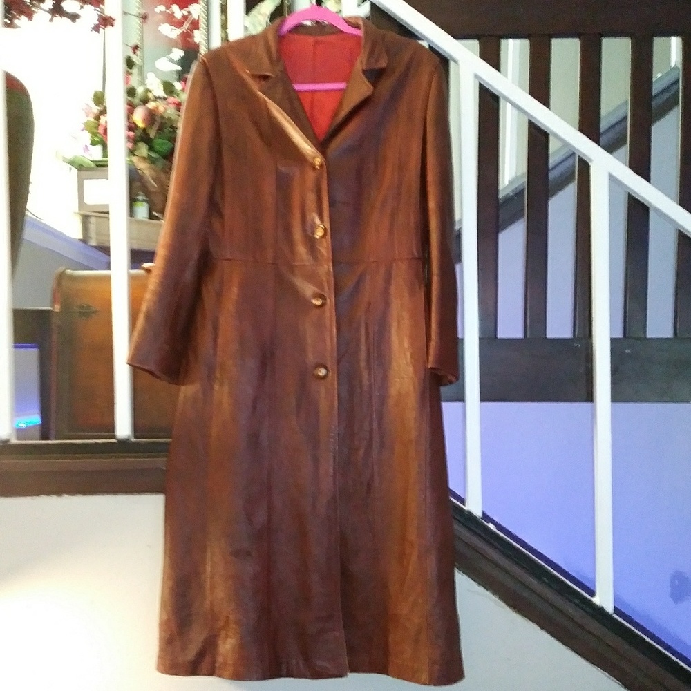 Vintage leather trench coat